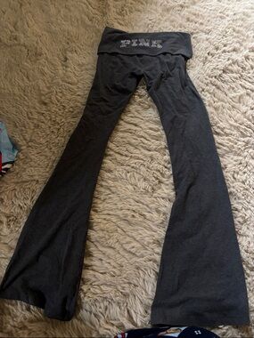 PINK Victoria's Secret Black Fold-Over Waist Yoga Pants